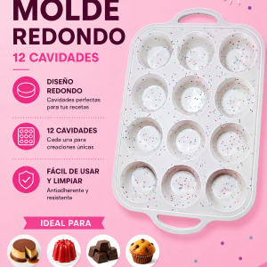 Molde de silicona redondo 12 cavidades