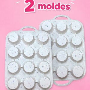 paquete 2 moldes redondo 12 cavidades